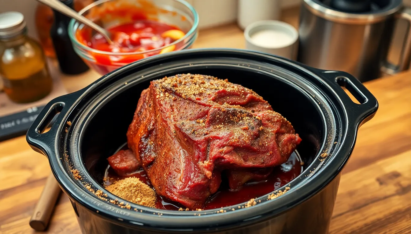 Easy Crockpot BBQ Beef Recipe - Tender, Flavorful & Ready in Hours 4 Easy Crockpot BBQ Beef Recipe - Tender, Flavorful & Ready in Hours 3