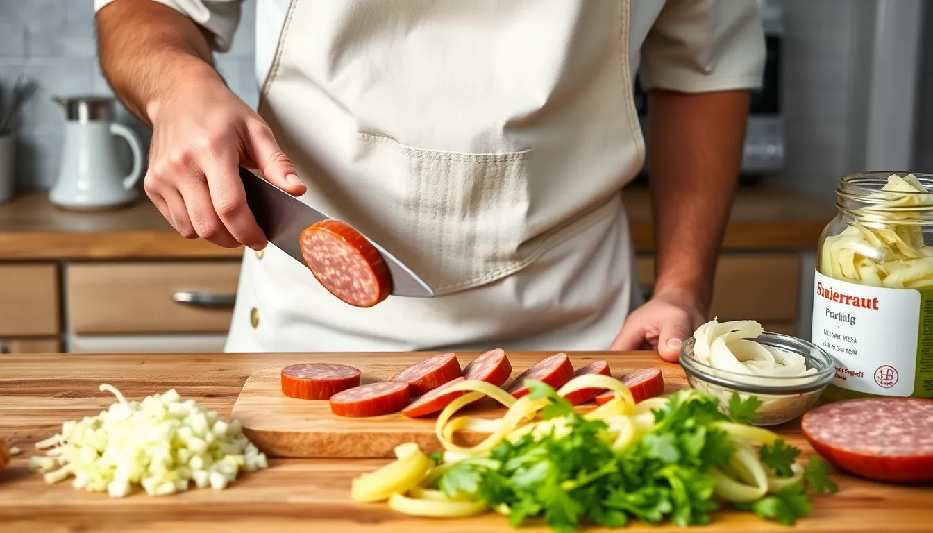 Easy 30-Minute Smoked Sausage Sauerkraut Recipe (One-Pan Comfort Food!) 4 Easy 30-Minute Smoked Sausage Sauerkraut Recipe (One-Pan Comfort Food!) 3
