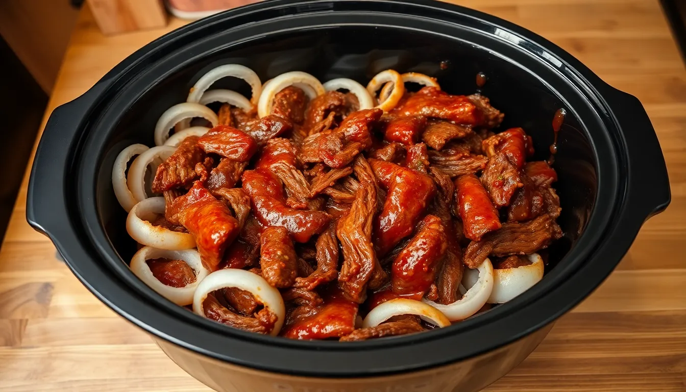 Easy Crockpot BBQ Beef Recipe - Tender, Flavorful & Ready in Hours 6 Easy Crockpot BBQ Beef Recipe - Tender, Flavorful & Ready in Hours 5