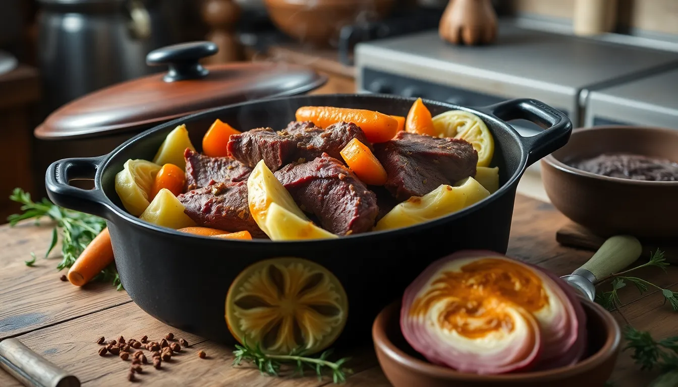 Dutch Oven Corned Beef and Cabbage Recipe: One-Pot Comfort Food 6 Dutch Oven Corned Beef and Cabbage Recipe: One-Pot Comfort Food 5