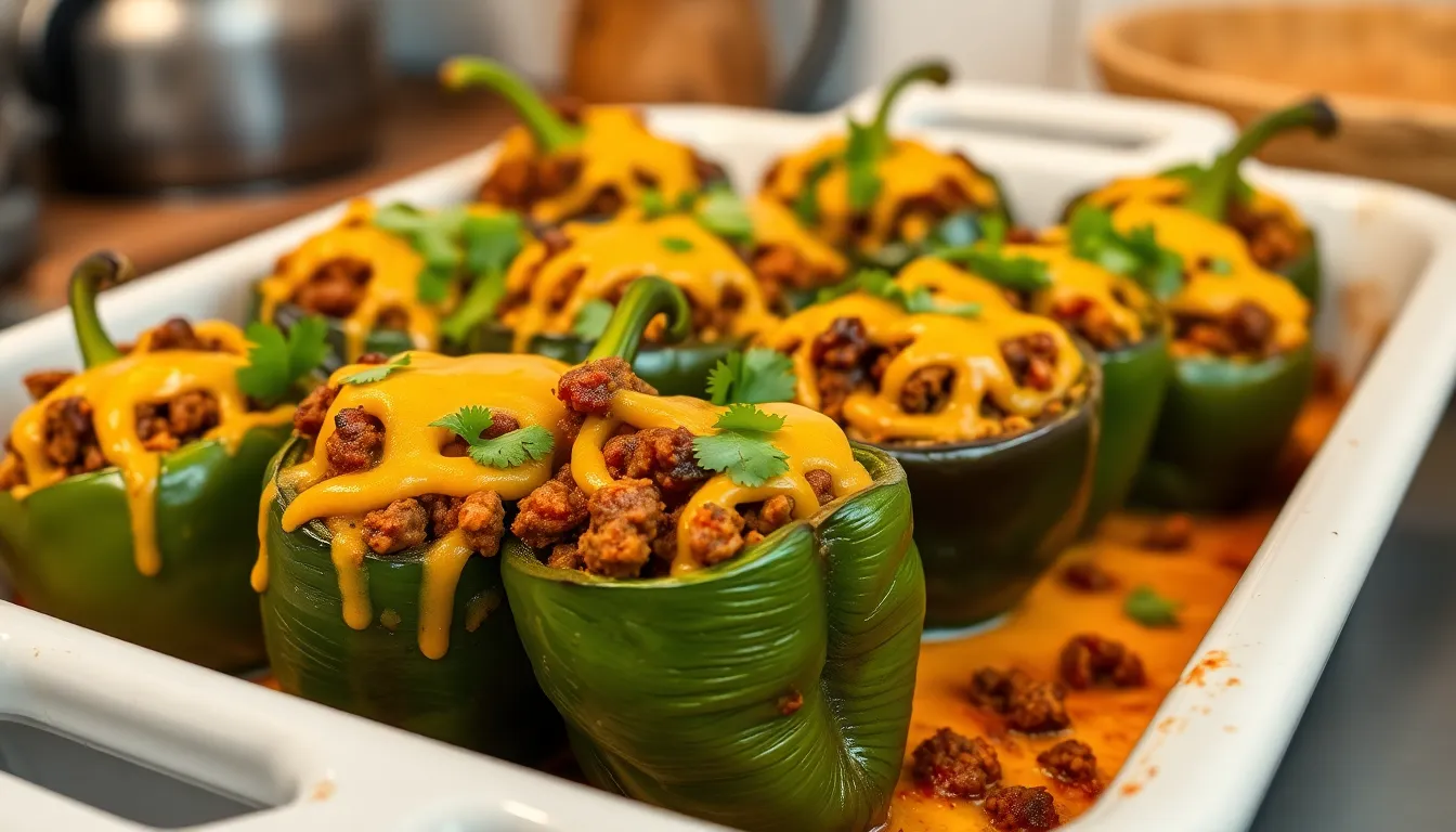 Stuffed Poblano Pepper Recipe with Ground Beef (Easy Mexican Comfort Food) 6 Stuffed Poblano Pepper Recipe with Ground Beef (Easy Mexican Comfort Food) 5