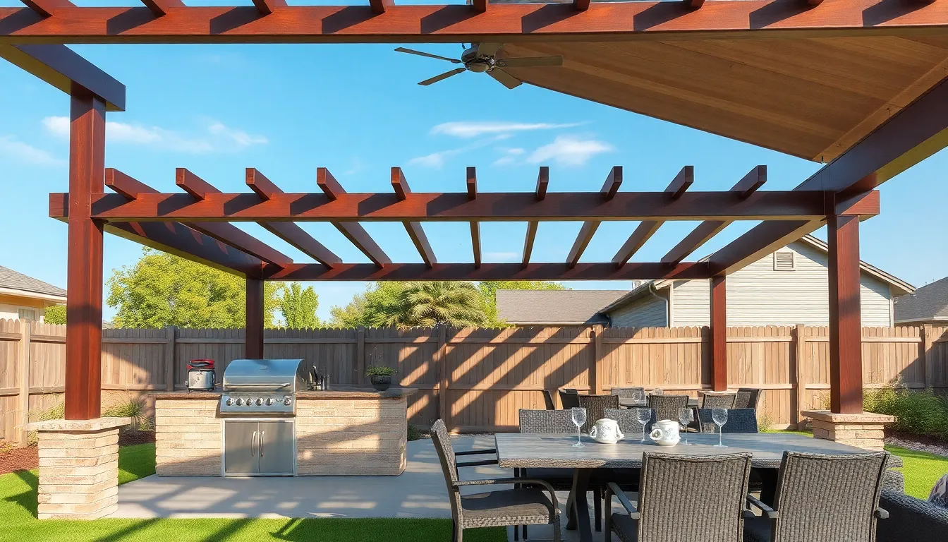 25 Stunning BBQ Pergola Ideas to Transform Your Grill Area Into an Outdoor Kitchen 8 25 Stunning BBQ Pergola Ideas to Transform Your Grill Area Into an Outdoor Kitchen 7