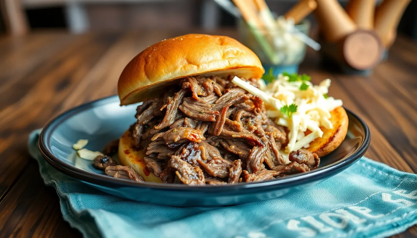 Easy Pulled Beef Oven Recipe: Tender & Flavorful in 4 Hours (No Smoker Needed!) 8 Easy Pulled Beef Oven Recipe: Tender & Flavorful in 4 Hours (No Smoker Needed!) 7