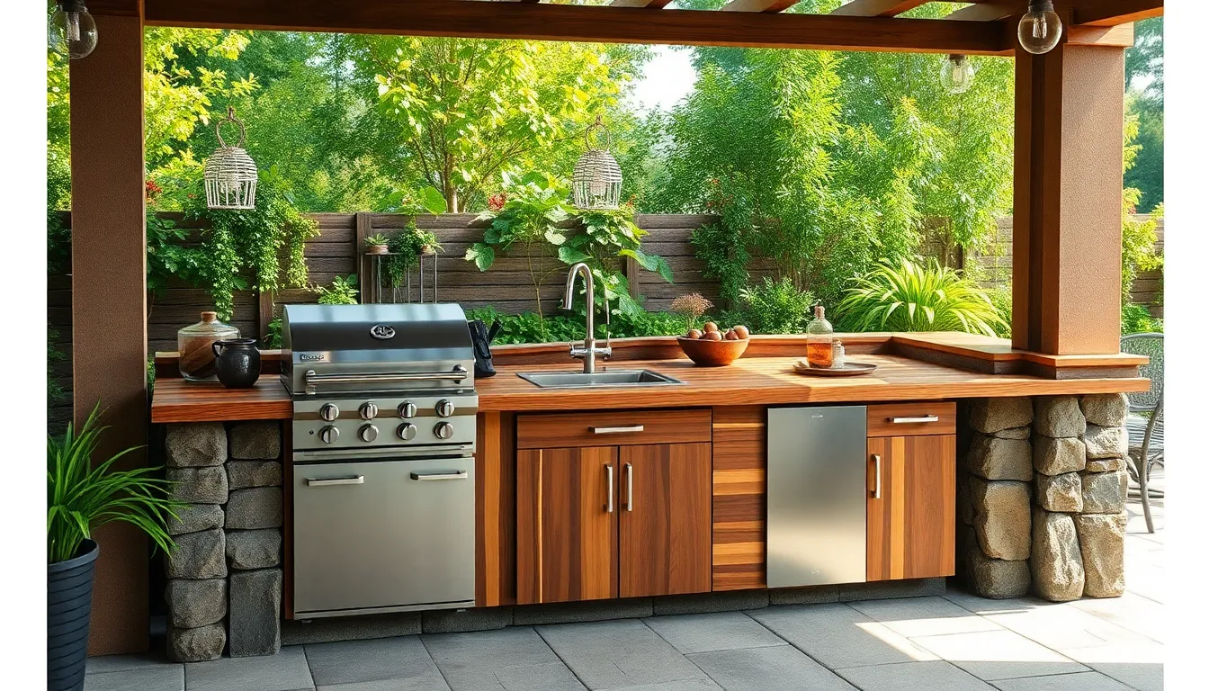 15 Best BBQ Island Countertop Ideas That Transform Your Outdoor Kitchen 12 15 Best BBQ Island Countertop Ideas That Transform Your Outdoor Kitchen 11
