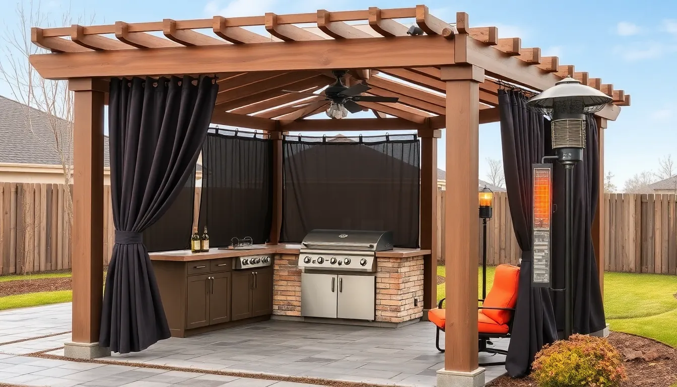 25 Stunning BBQ Pergola Ideas to Transform Your Grill Area Into an Outdoor Kitchen 14 25 Stunning BBQ Pergola Ideas to Transform Your Grill Area Into an Outdoor Kitchen 13