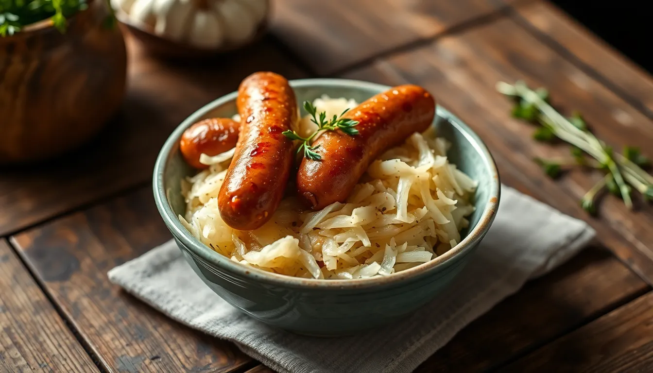 Easy 30-Minute Smoked Sausage Sauerkraut Recipe (One-Pan Comfort Food!) 14 Easy 30-Minute Smoked Sausage Sauerkraut Recipe (One-Pan Comfort Food!) 13