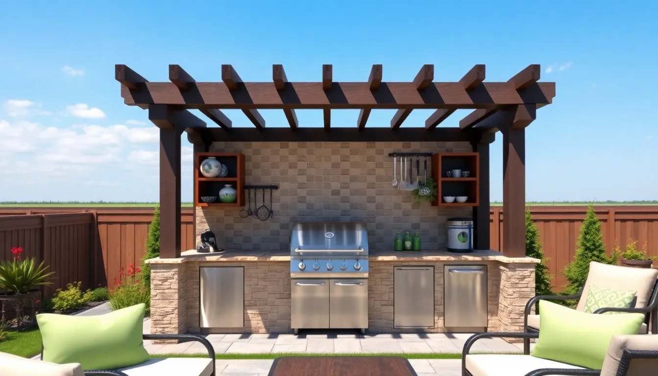 25 Stunning BBQ Pergola Ideas to Transform Your Grill Area Into an Outdoor Kitchen 16 25 Stunning BBQ Pergola Ideas to Transform Your Grill Area Into an Outdoor Kitchen 15