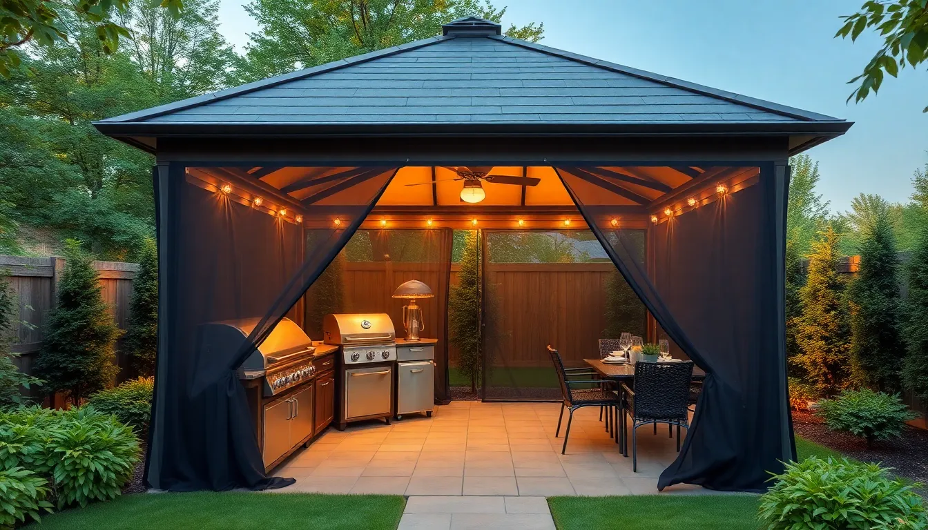 25 Gazebo BBQ Ideas for Your Backyard That'll Transform Your Outdoor Space 16 25 Gazebo BBQ Ideas for Your Backyard That'll Transform Your Outdoor Space 15