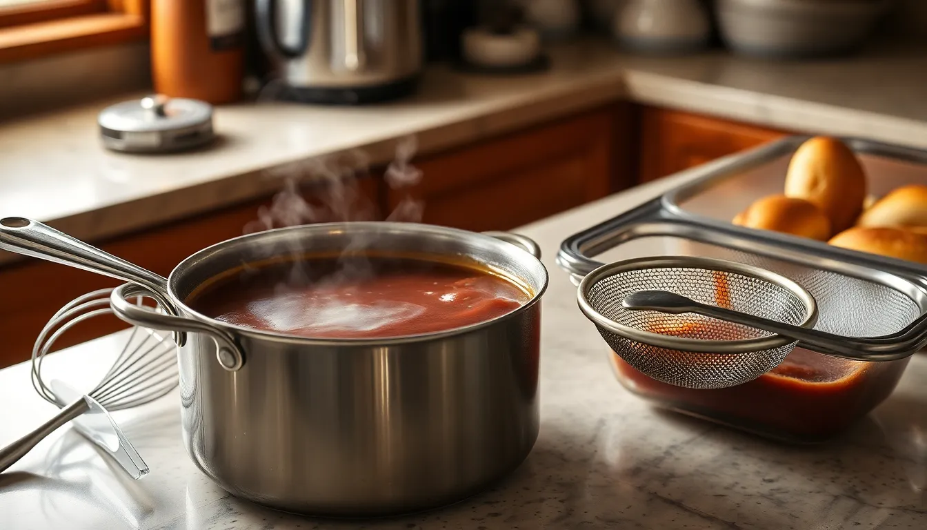 Perfect Au Jus Sauce Recipe for French Dip Roast Beef Sandwiches 2 Perfect Au Jus Sauce Recipe for French Dip Roast Beef Sandwiches 1