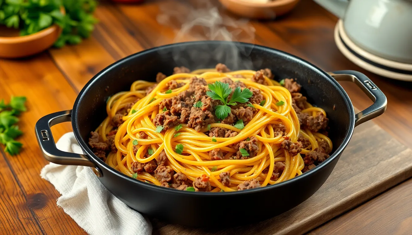 Best Easy Ground Beef Spaghetti Recipe (Ready in 30 Minutes!) 2 Best Easy Ground Beef Spaghetti Recipe (Ready in 30 Minutes!) 1
