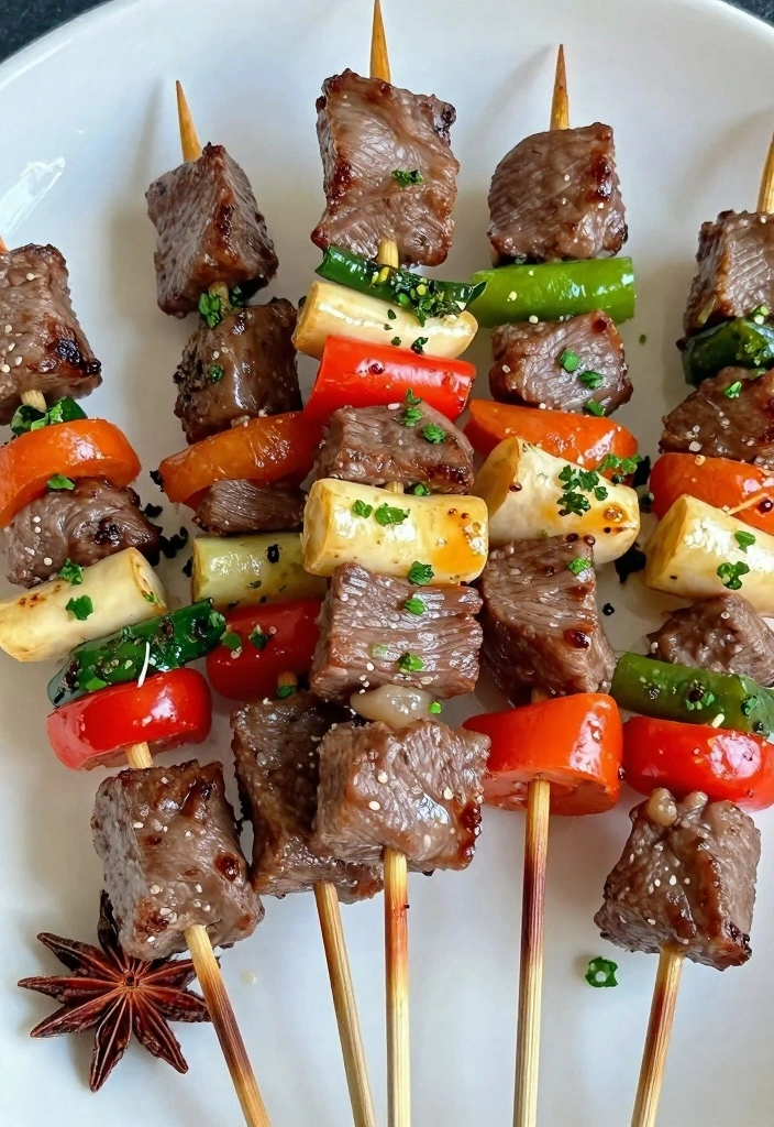 10 Air Fryer Beef Recipes for Crisp Easy Meals - 2. Air Fryer Beef and Vegetable Skewers