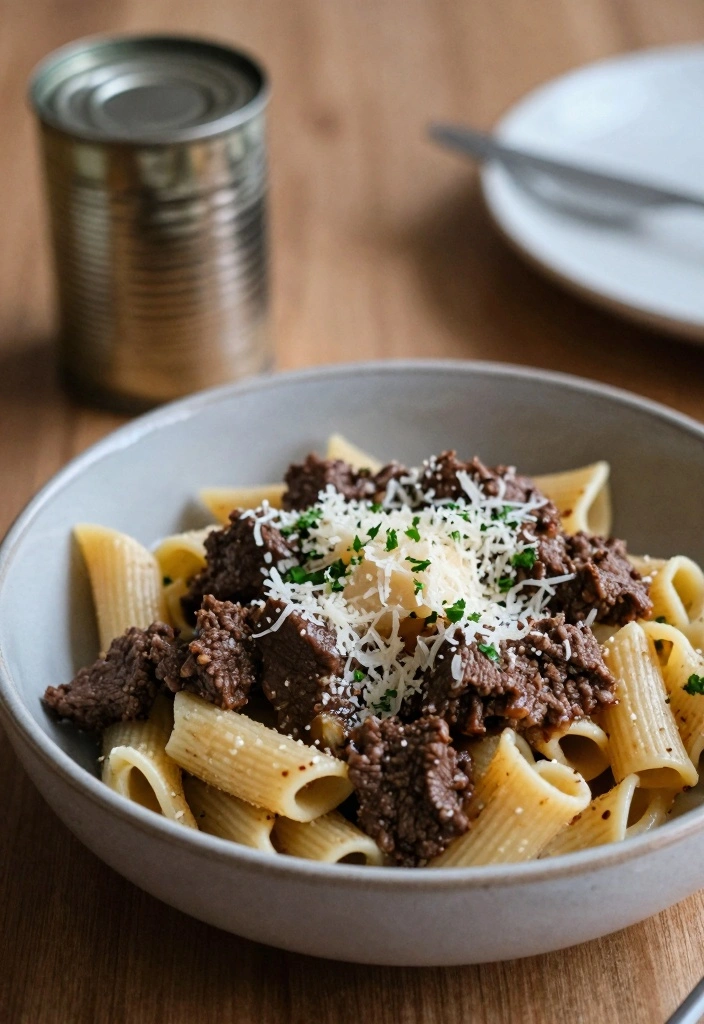 10 Canned Beef Recipes for Fast Budget-Friendly Dinners - 10. Canned Beef Pasta