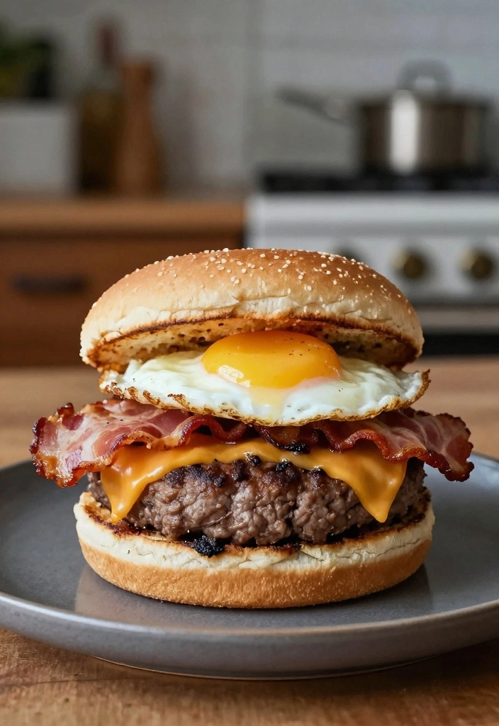 10 Ground Beef Hamburger Recipes for Simple Classic Meals - 10. Breakfast Burger