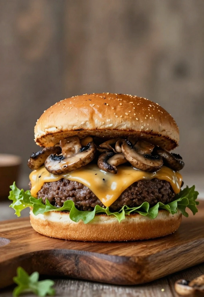 10 Ground Beef Hamburger Recipes for Simple Classic Meals - 2. Savory Mushroom Swiss Burger
