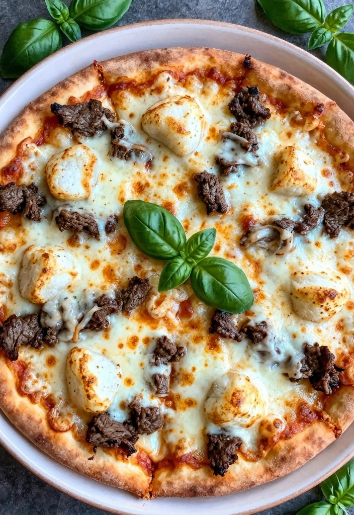 10 Ground Beef and Cauliflower Recipes for Light Low Carb Meals - 10. Beef and Cauliflower Pizza Bake