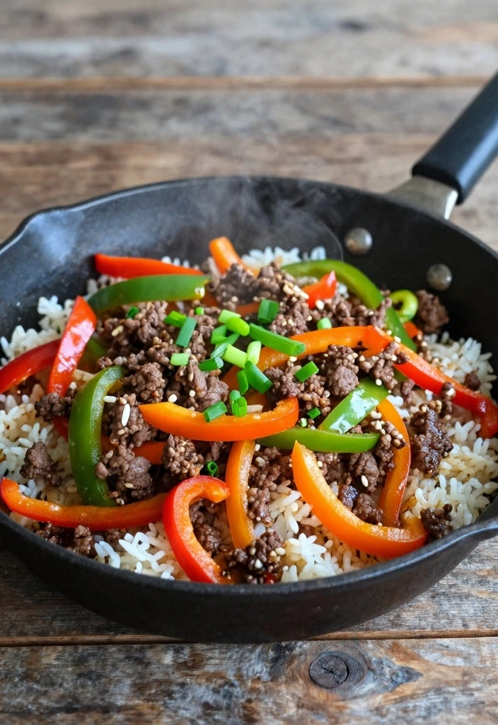 10 Ground Beef and Rice Recipes for Simple Hearty Meals - 2. Spicy Beef and Rice Stir-Fry