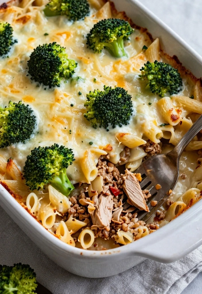 10 Ground Turkey WW Recipes for Light Point Friendly Dinners - 10. Turkey and Broccoli Alfredo Bake