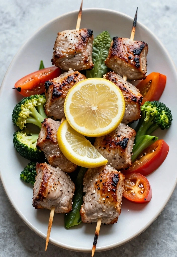 10 Healthy Pork Tenderloin Recipes for Lean Flavorful Dinners - 6. Lemon Garlic Pork Tenderloin Skewers