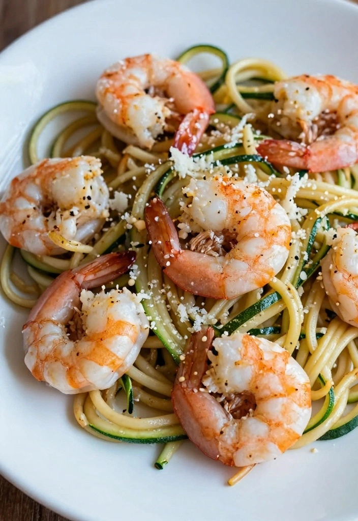 10 Low Calorie Shrimp Recipes for Light Healthy Eating - 8. Shrimp Zucchini Noodles
