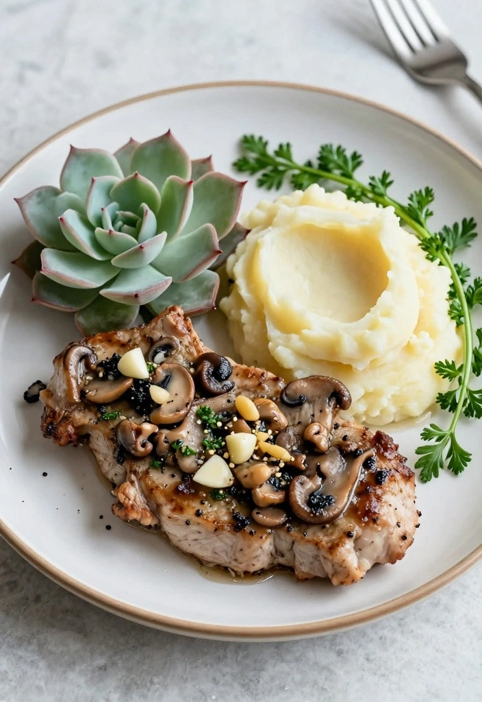 10 Smothered Pork Chop Recipes for Rich Comforting Dinners - 2. Mushroom and Garlic Smothered Pork Chops