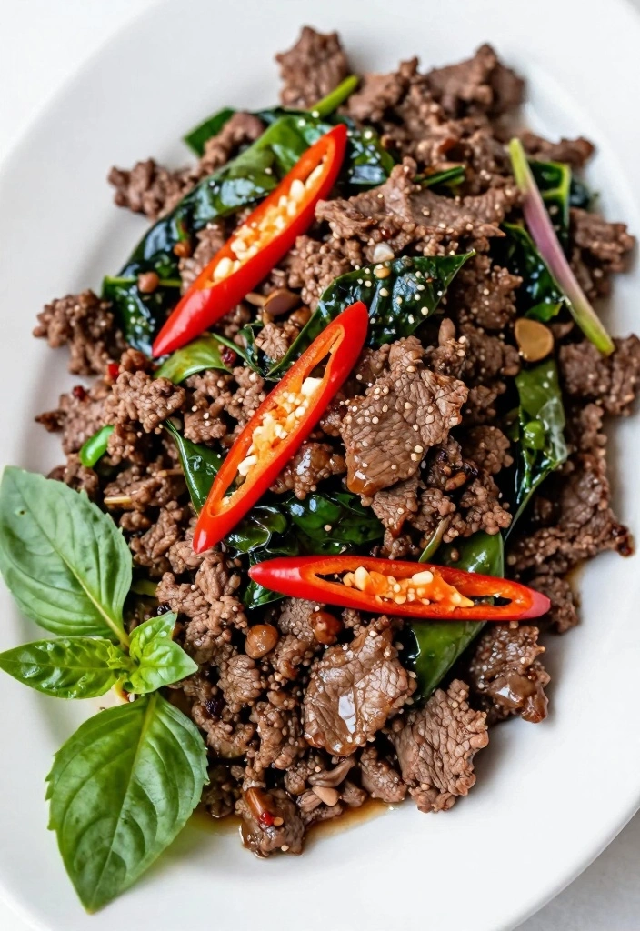 12 Asian Ground Beef Recipes for Bold Weeknight Flavor - 3. Thai Beef Basil Stir-Fry