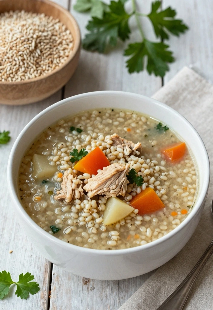 12 Chicken Soup Recipes for Warm Cozy Comfort 111 12 Chicken Soup Recipes for Warm Cozy Comfort - 11. Chicken & Barley Soup