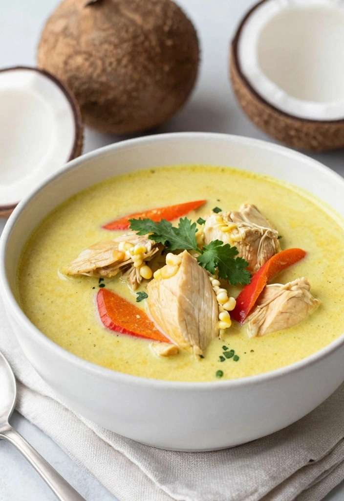 12 Chicken Soup Recipes for Warm Cozy Comfort 45 12 Chicken Soup Recipes for Warm Cozy Comfort - 5. Coconut Curry Chicken Soup