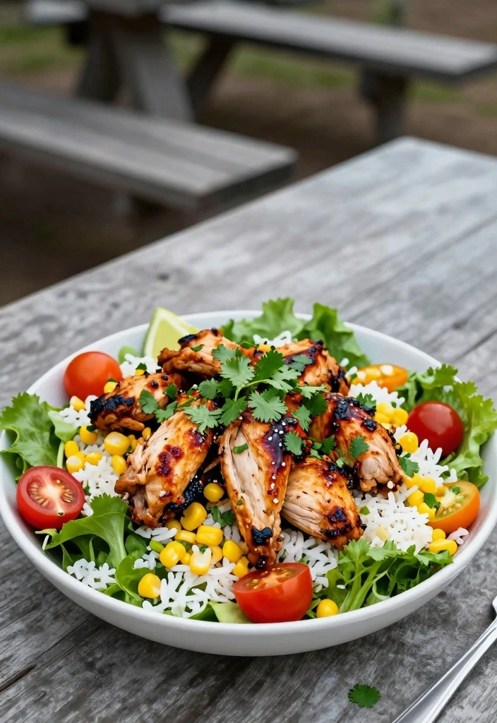 12 Chicken and Rice Recipes for Easy Family Dinners 122 12 Chicken and Rice Recipes for Easy Family Dinners - 12. BBQ Chicken and Rice Salad