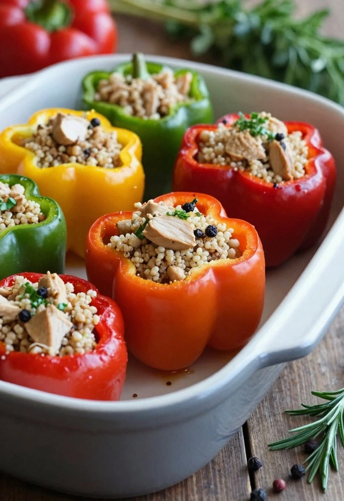 12 Easy Ground Chicken Recipes for Fast Healthy Eating - 3. Ground Chicken and Quinoa Stuffed Peppers
