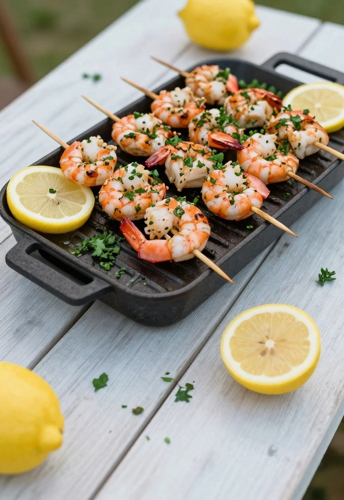 12 Garlic Shrimp Recipes for Fast Flavor Packed Meals - 10. Garlic Lemon Shrimp Skewers