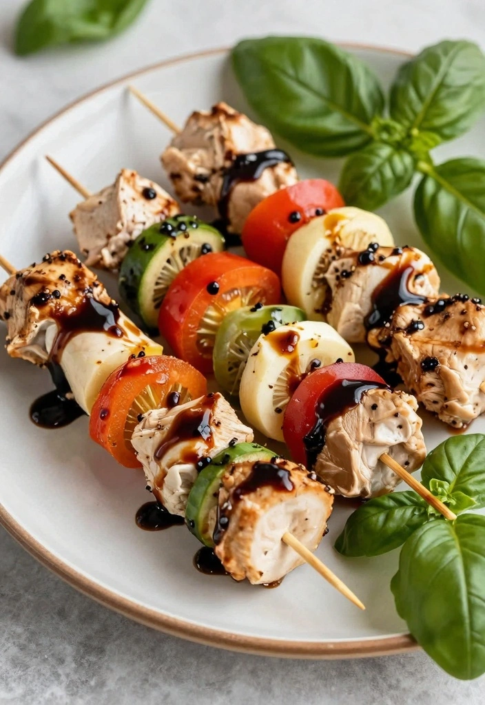 12 Healthy Chicken Recipes for Light Flavorful Dinners - 10. Chicken Caprese Skewers