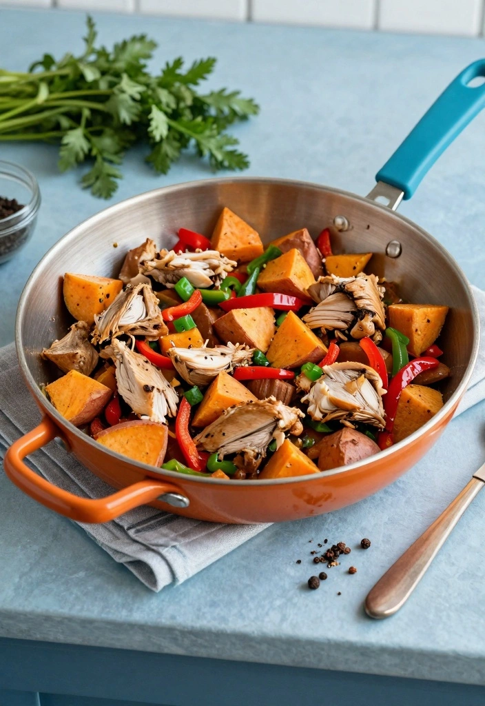 12 Leftover Thanksgiving Turkey Recipes for Easy Holiday Meals 45 12 Leftover Thanksgiving Turkey Recipes for Easy Holiday Meals - 5. Turkey & Sweet Potato Skillet