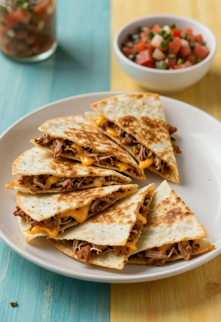 9 Canned Pork Recipes for Quick Easy Dinners - 7. Pork and Cheese Quesadillas