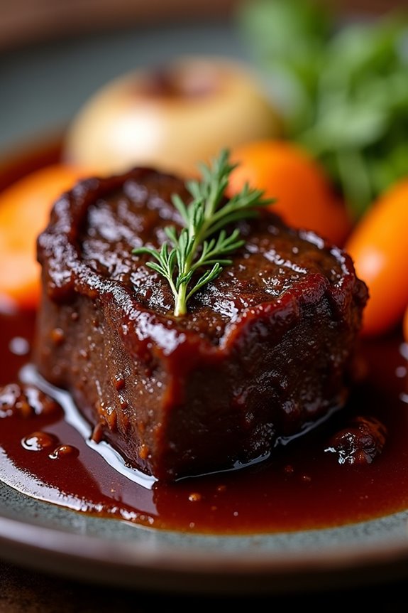 classic mirepoix and red wine braise