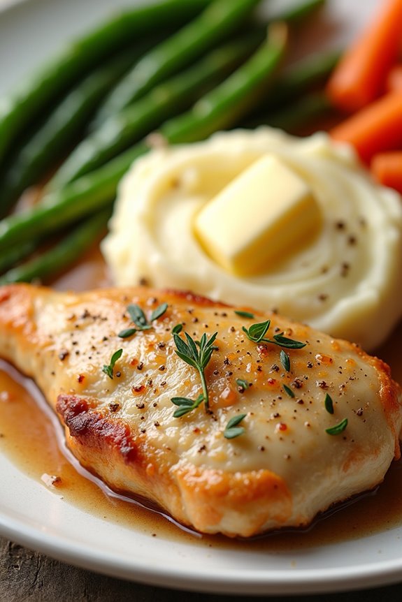 creamy mashed potatoes complement chicken cordon bleu