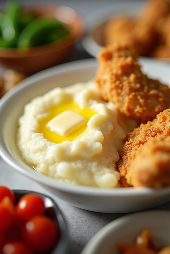 creamy mashed potatoes complement chicken tenders