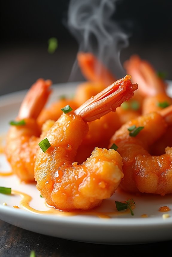 crispy shrimp with boom boom sauce