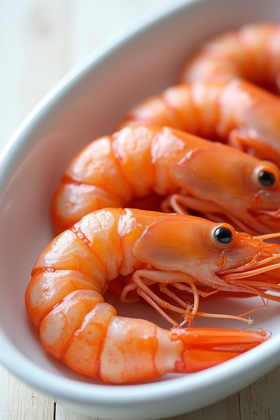 firm glossy fresh tiger shrimp selection