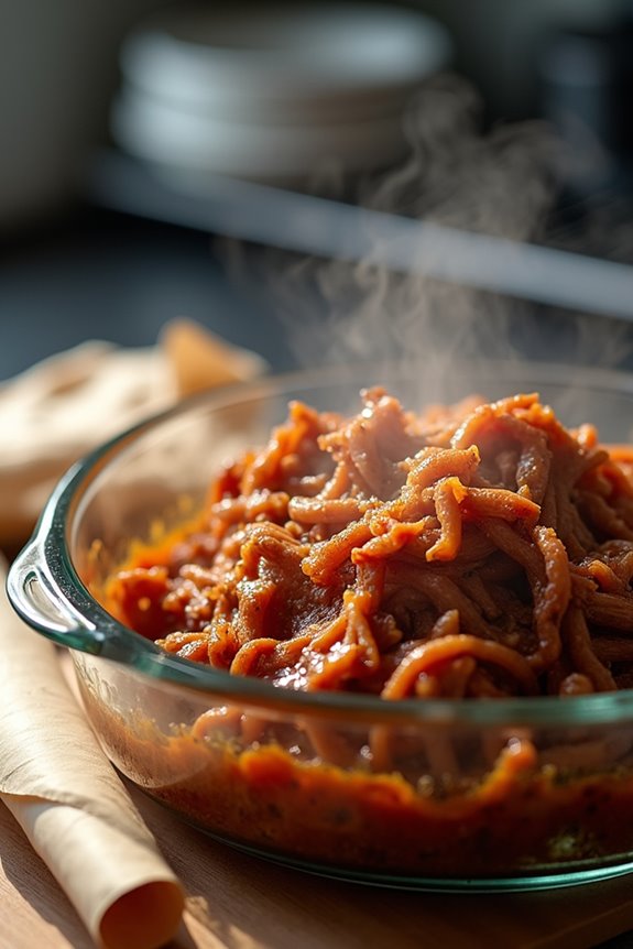 freeze pulled pork promptly in portions