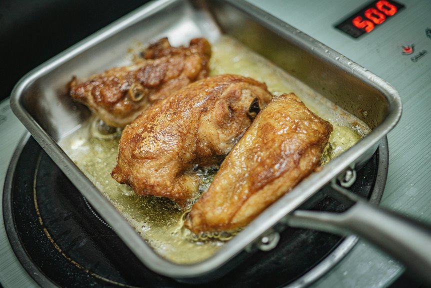 frying chicken with olive oil
