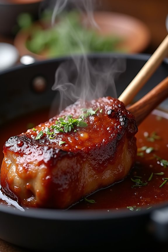glossy braising reduction intensifies flavor