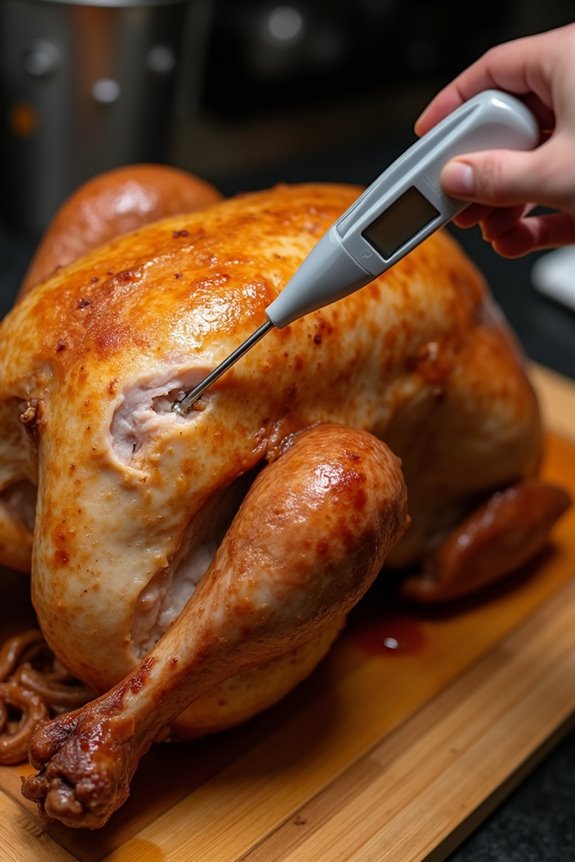 Where Do You Stick a Thermometer in a Turkey for Accurate Readings 7 insert into thickest thigh 165 f