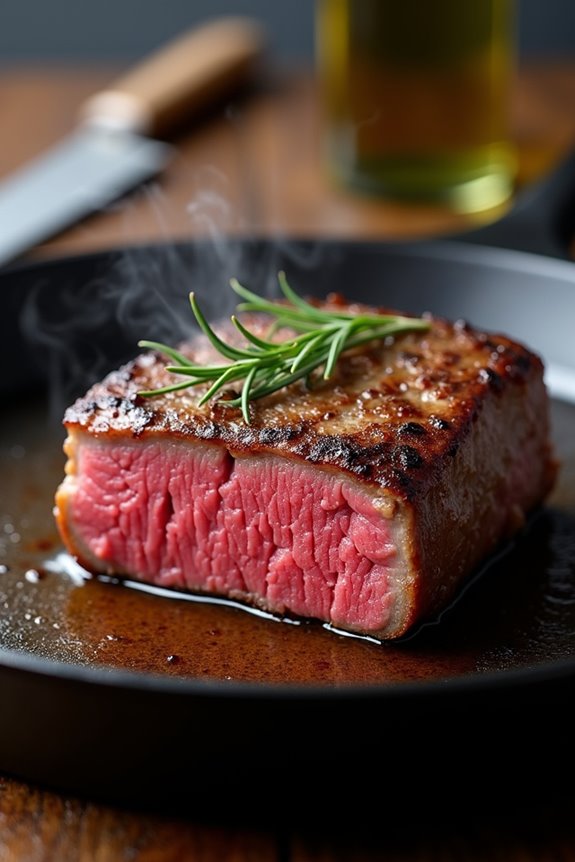 pan sear striploin butter baste rest