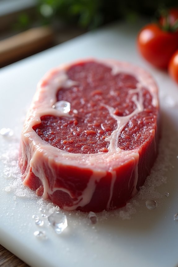seasoning adheres after partial thawing