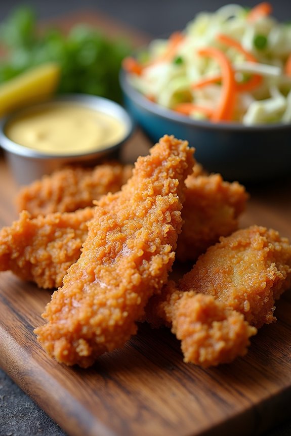 tangy crunchy coleslaw balances fried chicken