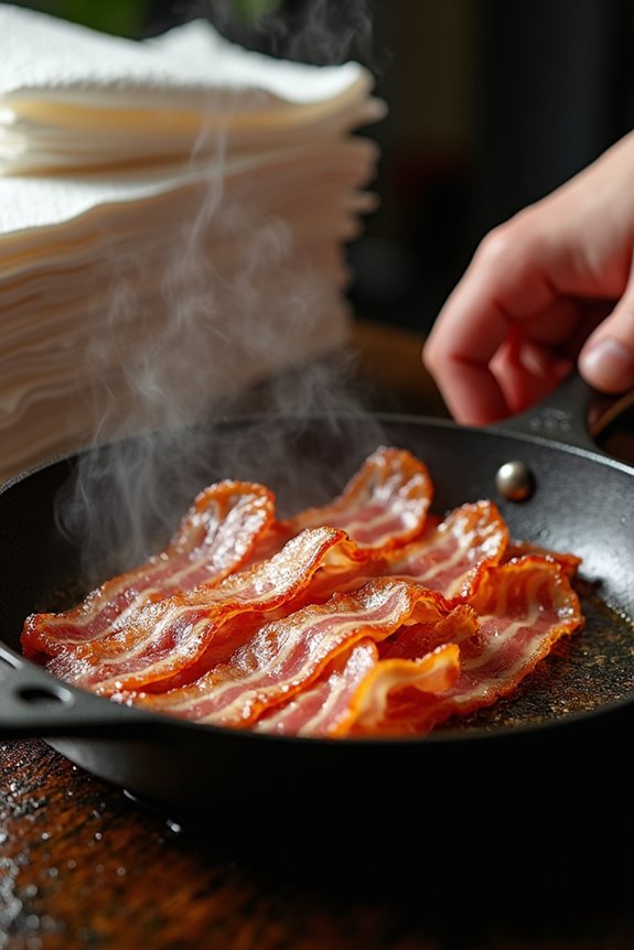 How Long to Cook Turkey Bacon in 5 Simple Steps 5 transfer hot turkey bacon onto paper towels
