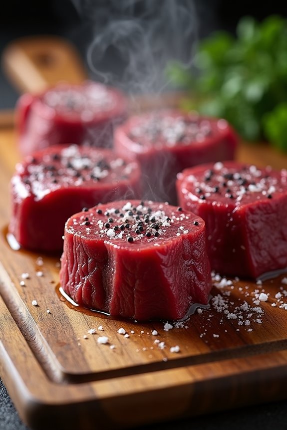 trimmed dried beef cheeks seasoned boldly